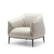 Benbow leisure chair, light gray faux leather additional photo 3 of 4