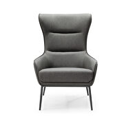 Wyatt leisure chair, dark gray faux leather by Whiteline  additional picture 2