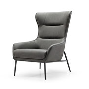 Wyatt leisure chair, dark gray faux leather additional photo 3 of 5