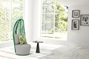 Gray aluminum base and matte green back rest patio chair by Whiteline  additional picture 6