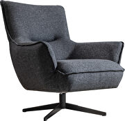Luxurious dark gray linen fabric covering swivel chair by Whiteline  additional picture 3