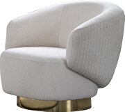White feathered fabric upholstery swivel accent chair by Whiteline  additional picture 5