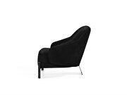 Black fabric upholstery/ smokey nickel legs accent chair by Whiteline  additional picture 6