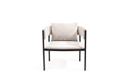 Light gray fabric and black sanded coated steel frame accent chair by Whiteline  additional picture 2