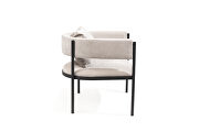 Light gray fabric and black sanded coated steel frame accent chair by Whiteline  additional picture 3