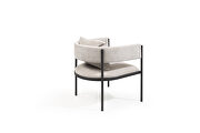 Light gray fabric and black sanded coated steel frame accent chair by Whiteline  additional picture 4