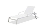 Bondi outdoor chaise lounge  aluminium matte white color by Whiteline  additional picture 2