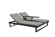 Double lounge chair with middle table in gray by Whiteline  additional picture 4