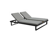Double lounge chair with middle table in gray by Whiteline  additional picture 5