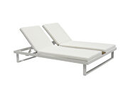 Double lounge chair with middle table in white by Whiteline  additional picture 2