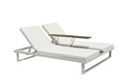 Double lounge chair with middle table in white by Whiteline  additional picture 3