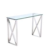 Brooke console, clear glass, stainless steel base by Whiteline  additional picture 2