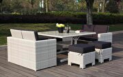 Robinson 7 pieces collection: dining table, 2 love seats and 4 stools by Whiteline  additional picture 2