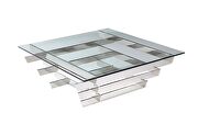 Aura coffee table, square clear glass additional photo 2 of 1