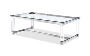 Blake rectangle coffee table, 12mm tempered clear glass top by Whiteline  additional picture 3