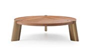 Mimeo large round coffee table walnut veneer top by Whiteline  additional picture 3
