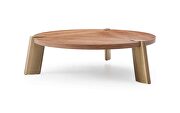 Mimeo large round coffee table walnut veneer top by Whiteline  additional picture 4