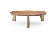 Mimeo large round coffee table walnut veneer top by Whiteline  additional picture 5