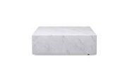 Cube square white marble coffee table by Whiteline  additional picture 2