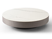 White ceramic top and gray oak veneer base coffee table by Whiteline  additional picture 3
