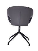 Gordon swivel dining chair, dark gray faux leather additional photo 5 of 4