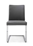 Ivy dining chair gray faux leather chrome frame additional photo 2 of 1