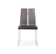 Lauren dining chair, gray oak veneer black faux leather additional photo 2 of 2
