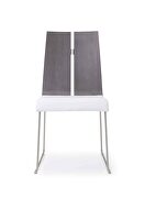 Lauren dining chair, gray oak veneer white faux leather by Whiteline  additional picture 2