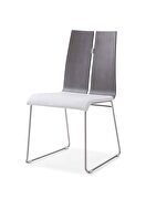 Lauren dining chair, gray oak veneer white faux leather by Whiteline  additional picture 3