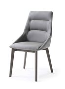 Gray finish faux leather dining chair set of 2 by Whiteline  additional picture 2