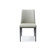 Carrie dining chair light gray faux leather additional photo 2 of 2