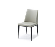 Carrie dining chair light gray faux leather additional photo 3 of 2