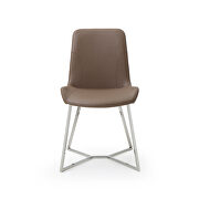 Aileen dining chair taupe faux leather additional photo 2 of 2