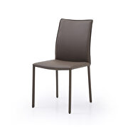 Candance dining chair taupe leather additional photo 3 of 2