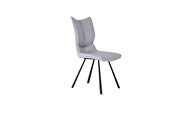 Silvia dining chair, light gray faux leather additional photo 2 of 3
