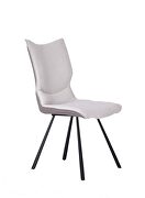 Silvia dining chair, white fabric and gray faux leather by Whiteline  additional picture 3