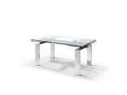 Cuatro extendable dining table tempered clear glass top additional photo 4 of 4