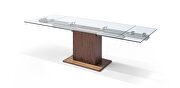 Extendable dining table tempered clear glass top additional photo 3 of 4