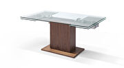 Extendable dining table tempered clear glass top additional photo 4 of 4