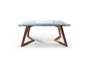 Extendable dining table tempered clear glass top by Whiteline  additional picture 2