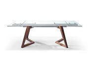 Extendable dining table tempered clear glass top by Whiteline  additional picture 3