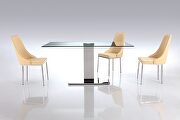 Dining table with clear tempered glass top by Whiteline  additional picture 3