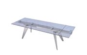 Extendable dining table tempered clear glass top by Whiteline  additional picture 4