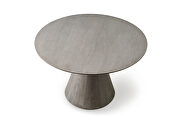 Round dining table, gray oak veneer top and base additional photo 2 of 2