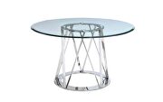 Round dining table, tempered clear glass top by Whiteline  additional picture 2