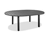 Indoor/outdoor extendable oval dining table in gray by Whiteline  additional picture 2