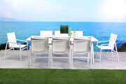 Indoor/outdoor aluminum dining table matte white by Whiteline  additional picture 4