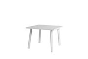 Indoor/outdoor matte white aluminum square dining table by Whiteline  additional picture 3