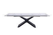 10mm tempered clear glass top dining table w/ extension by Whiteline  additional picture 2