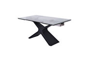 10mm tempered clear glass top dining table w/ extension by Whiteline  additional picture 4